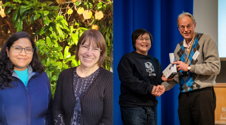The 2024 Director’s award winners, left to right: Dr Ishika Pramanick, postdoctoral researcher, Sarah Tolland, core administration team manager, and Dr Yiliang Ding, group leader.
